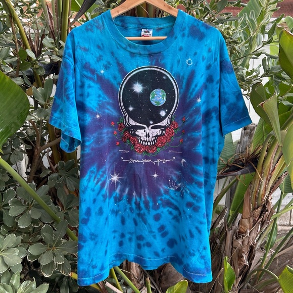 Vintage 1987 Grateful Dead Space Your Face Tie Dye T-Shirt XL USA
